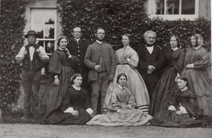 A group portrait of a household staff, c1880s