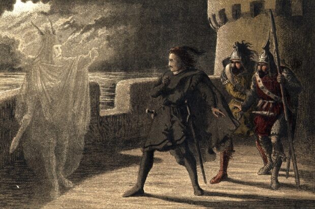 Hamlet's father appears to him as a ghost in Shakespeare's play